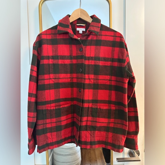 L.L. Bean Jackets & Blazers - LL Bean Red and Black Plaid Utility Jacket / Shacket